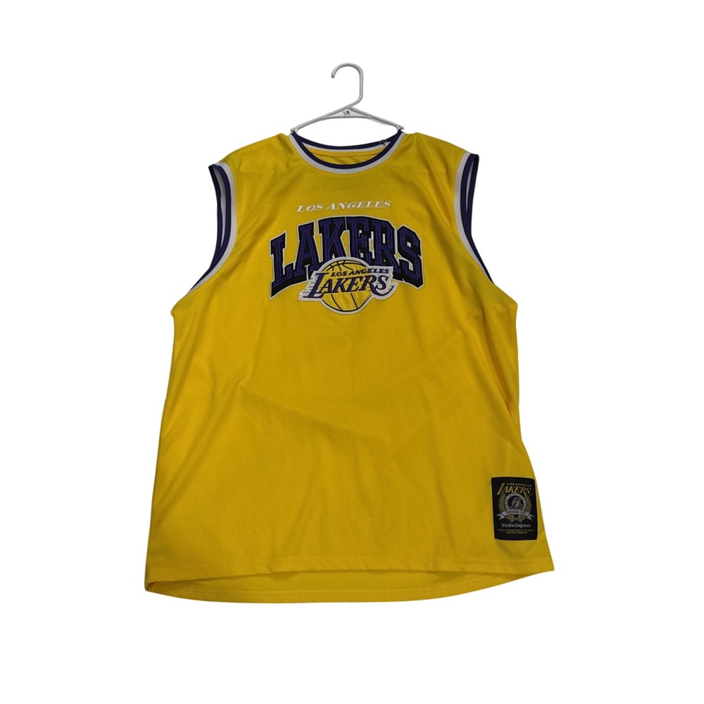 Mens NBA Los Angeles Lakers Basketball Yellow Purple Jersey Size Large